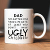 Insulated Ceramic Coffee Mug 10.8 fl oz (320 ml) - Funny 'Ugly Young Men' Quote - Gift for Dad from Daughter, Son or Wife - Hand Wash Only, Reusable