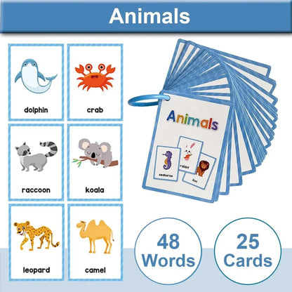 Montessori English Word Cards – Early Education Vocabulary Teaching Aids for Kids and Kindergarten Classroom Supplies