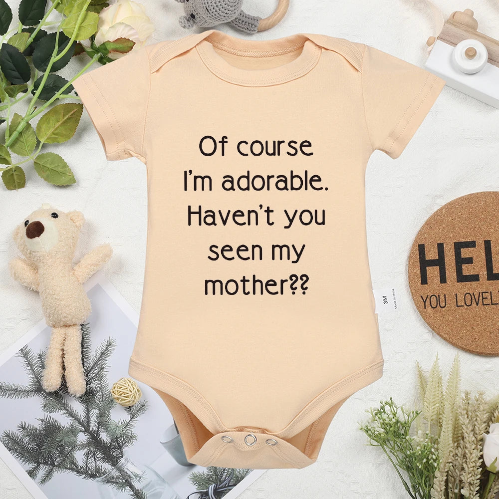 Funny Baby Onesies – Cute European Style Newborn Bodysuit, Summer Toddler Clothes for Boys & Girls, Short Sleeve Romper Gift