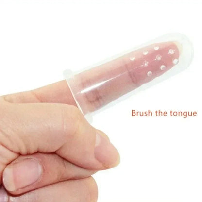Baby Finger Toothbrush with Box, Silicone Infant Tooth Brush, Soft Rubber Training & Pet Toothbrush