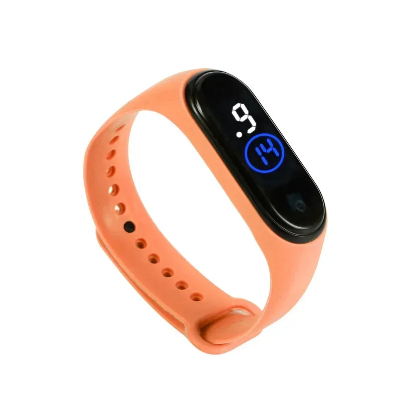 Fashion Kids Sports Waterproof LED Digital Watch Two-Tone Silicone Strap for Teen Boys and Girls