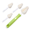 Infant Pacifier Brush Set – 360° Rotation with 4 Replacement Sponge Heads