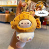 Plush Cocoa Cat Snapper Head Keychain, Cute Japanese Schoolbag Pendant Doll