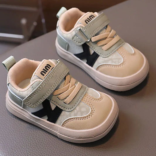PU Leather Children’s Shoes – Designer Kid’s Sneakers, Soft-Soled Anti-Slip Sport Shoes for Toddlers