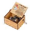 Retro Carved Wood Hand Crank Music Box Household Home Decor Halloween and Christmas Gift