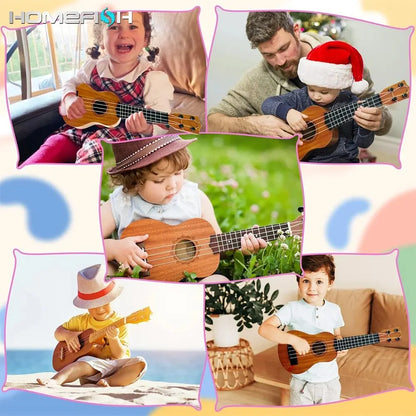 35cm Ukulele Guitar Toy for Kids - Elementary Musical Instrument with Paddles, Simulating Ukulele Music Toy