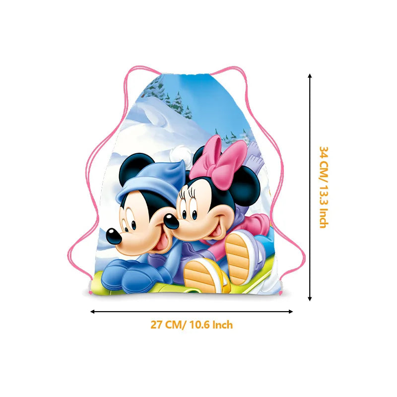 Disney Mickey & Minnie Children Drawstring Bag – Cartoon Anime Backpack, School Bag for Kids, Birthday & Christmas Gifts - Kidzy Market