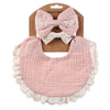 3Pcs/Set Muslin Cotton Bamboo Baby Bibs with Tassel Lace | Adjustable Feeding Drool Burp Cloths for Boys & Girls | Infant Scarf Towel Set - Kidzy Market