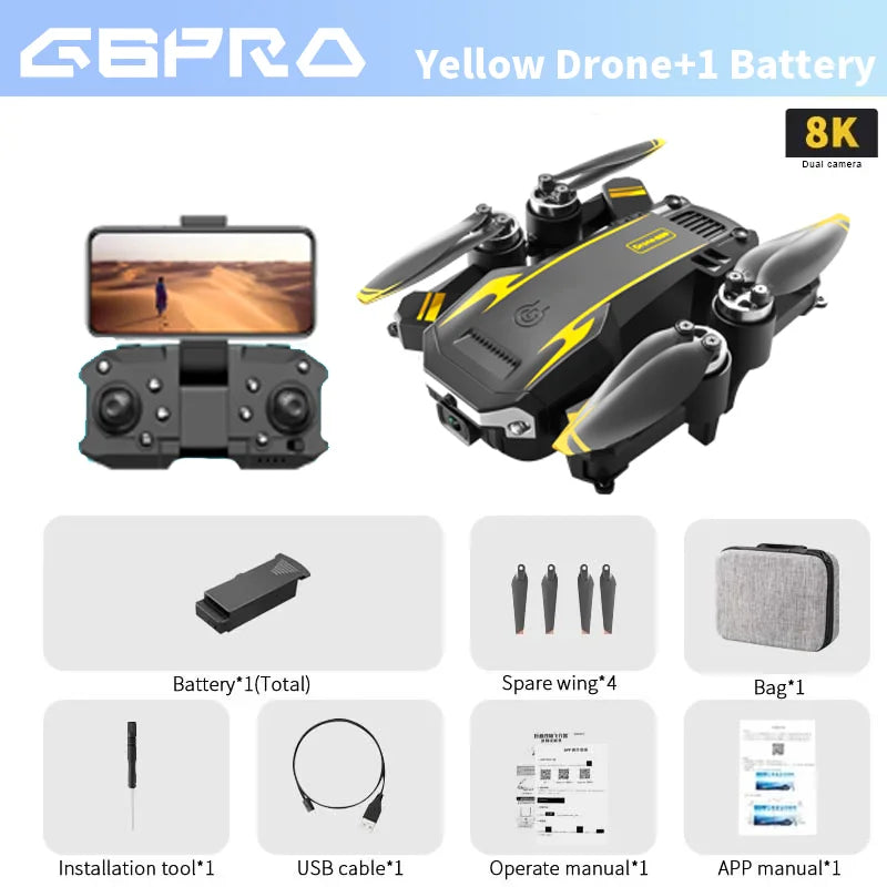 KBDFA G6 Foldable Drone with 8K Camera and Obstacle Avoidance