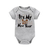 Happy New Year “It’s My 1st New Year” Newborn Baby Clothes – Letter Printed Infant Onesie, Casual Toddler Jumpsuit for Girls & Boys