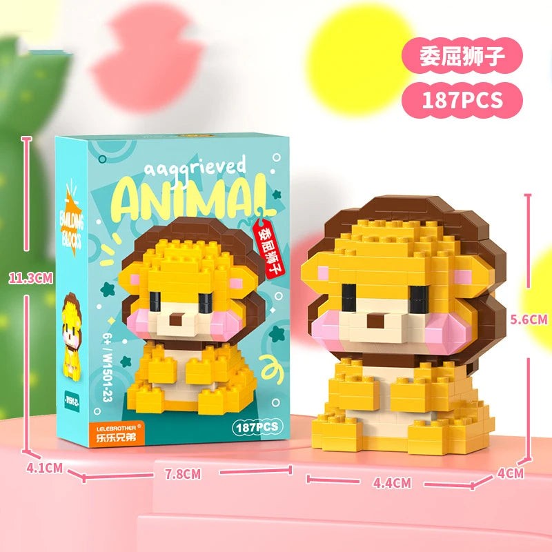 Adults Animals Micro Particle Building Blocks – Dog and Cat Mini Bricks Toy for Kids Ages 6 to 12