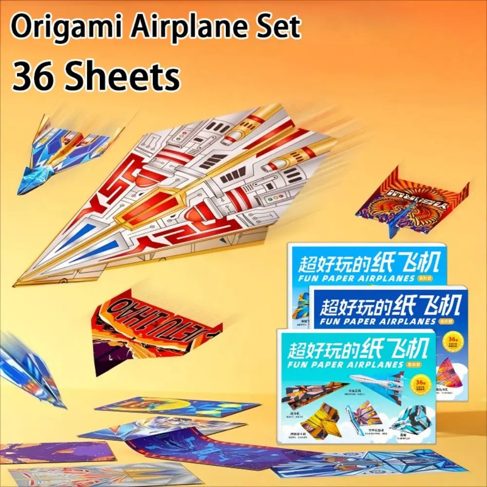 Montessori Origami Airplane Set 36 Sheets DIY Puzzle Thinking Training Educational Toy