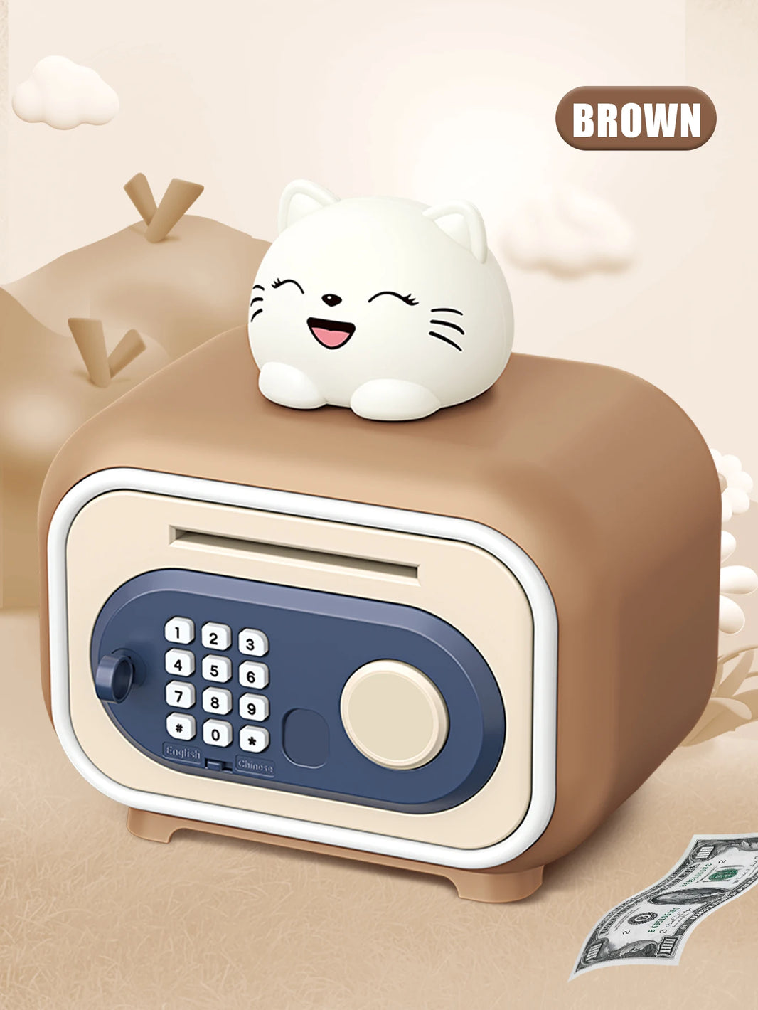 Electronic Piggy Bank Toy – Safe Money Saving Box with Coin Bank, Password Lock ATM, Gift for Kids (Batteries Not Included)