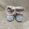 Dollbling Mommy & Daughter Custom Pearls Boots - Handmade Luxury Fur Infant Beaded Winter Booties