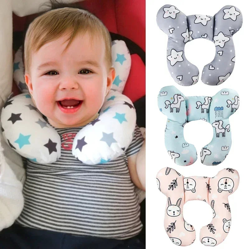Baby U-Shape Headrest Pillow – Travel Car Seat Neck Support Cushion for Newborns and Toddlers (0-3 Years)