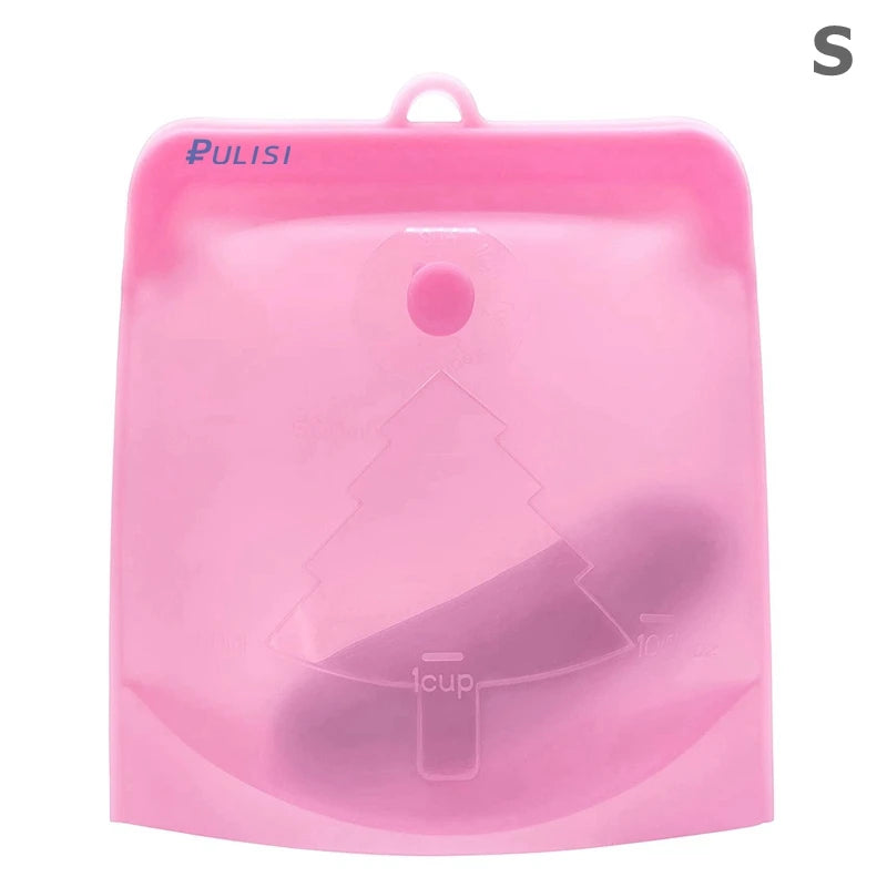 PULISI Silicone Reusable Food Storage Bags - Leakproof Containers (1500ml, 1000ml, 500ml), Fresh-Keeping, Freezer & Snack Storage