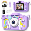 Kids Mini Cartoon Unicorn Camera Toy with 2-Inch Screen, 1080P HD Video, 32GB SD Card, Birthday Gift