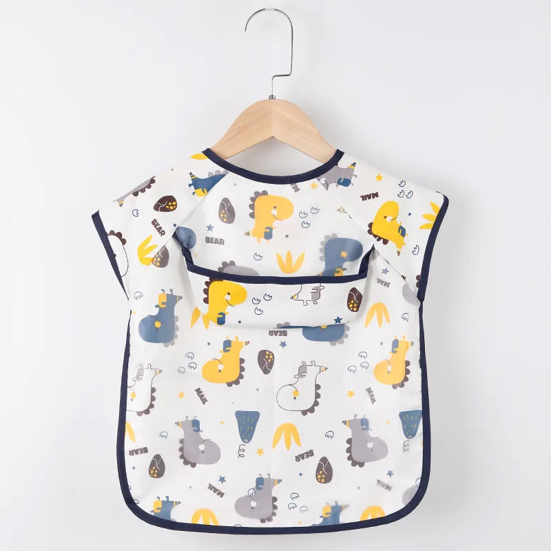 Waterproof Long-Sleeve Baby Smock – Art Apron & Feeding Bib with Pocket for Toddlers & Infants (Boys & Girls) - Kidzy Market