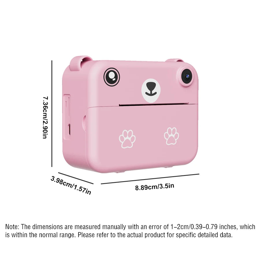 Digital Kids Camera with Instant Print, 1080P HD Video Recorder, Mini Thermal Printer, Educational Birthday Gift