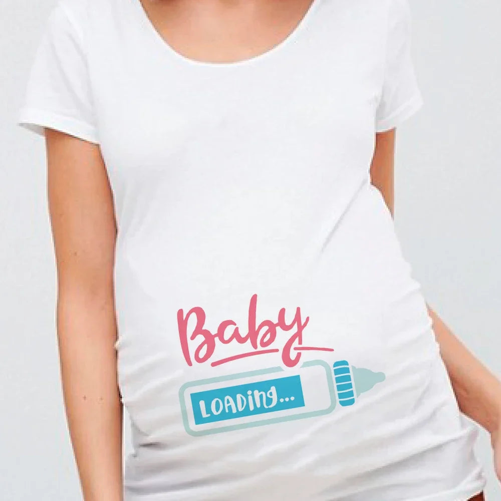 Women Pregnancy T-shirt It's A Girl Baby Print Pregnant Maternity T-shirts Funny Pregnant Women Summer Tees Tops