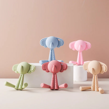 Baby Silicone Teether - Teething Toy for Infants 0-12 Months | Cartoon Rattle & Gum Relief Baby Accessories