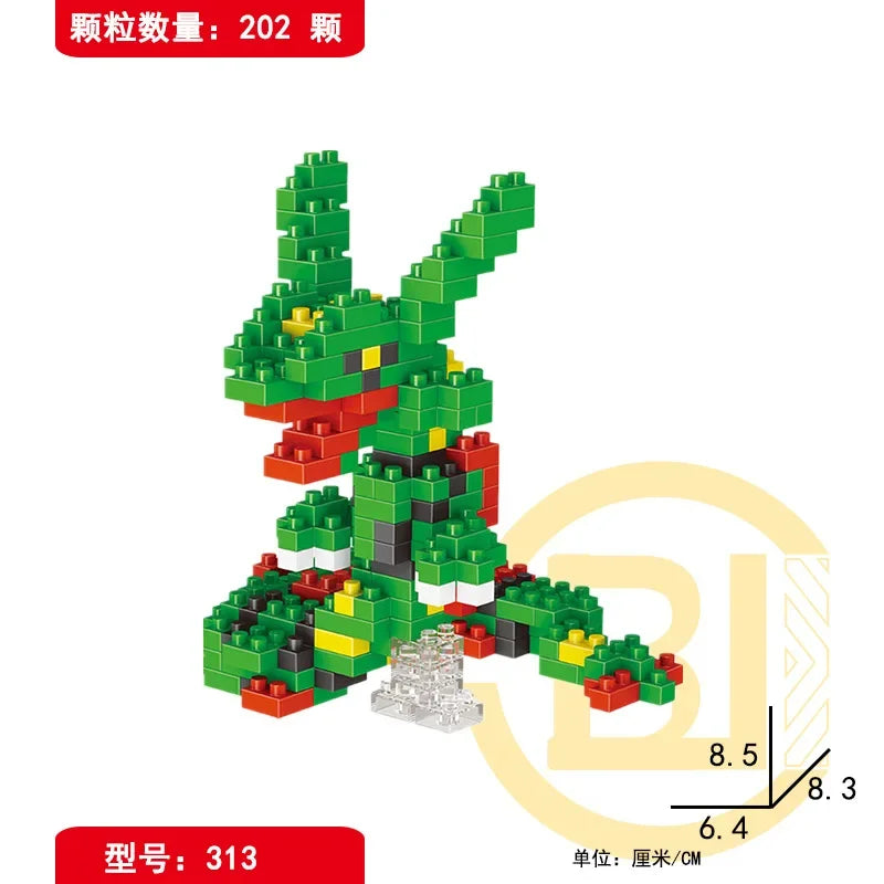 DIY Pokemon Mini Building Blocks – Pikachu, Charizard, Eevee, Mewtwo Anime Model Toys