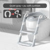 Foldable Potty Training Seat with Stairs, 6-Height Adjustable Toddler Toilet Trainer with Non-Slip Steps (Ages 2–7)