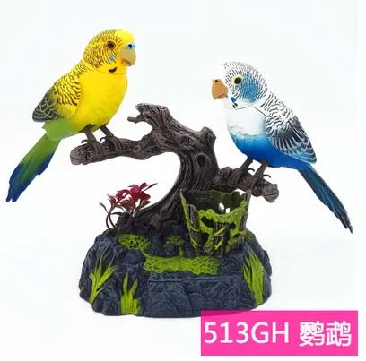 Sound and Voice Control Electric Bird Toy with Simulation Induction, Birdcage Design, Kids Gift and Garden Ornament