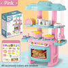 Mini Kitchen Play Set Pretend Cooking Toy for Kids Ages 6-12, Countertop Role-Play Kitchen with Tableware