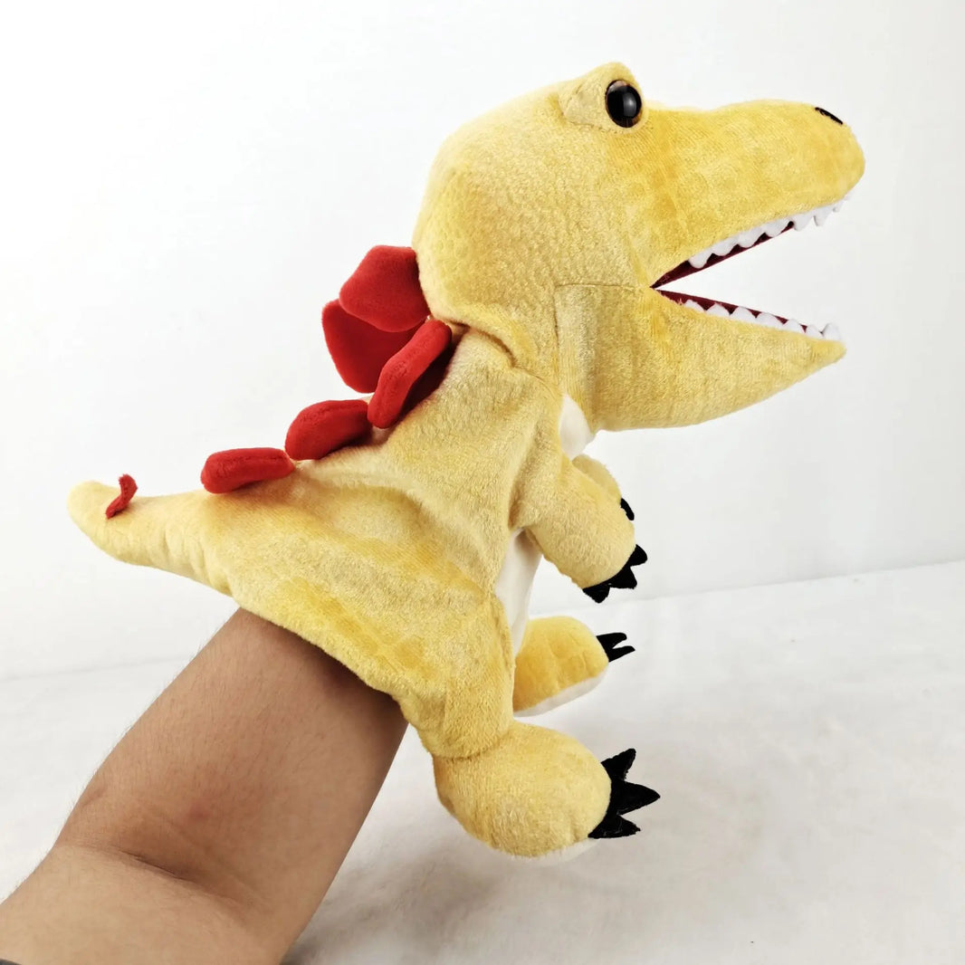 11 Style Dinosaur Plush Hand Puppets, Triceratops Tyrannosaurus Dilophosaurus Gloves
