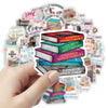 10/50pcs Cartoon Bookworm Reading Stickers – Decals for Notebooks, Diaries, Skateboards, Luggage, and Computers