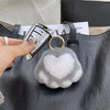 Fluffy Faux Fur Cat Paw Keychain, Plush Pendant for Backpack or Car