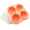 3D Silicone Rose Ice Mold Tray - 4-Cavity Flower Ice Cube Maker