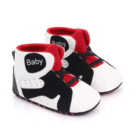 High Top Baby Sneakers Soft Sole Non-Slip Comfortable Baby Boy Girl Football Basketball Sports Shoes Infant Toddler