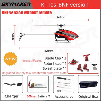 WLtoys XK K110s RC Helicopter – 2.4G 6CH 3D Brushless Motor Quadcopter Drone Toy
