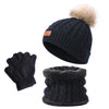 Kids’ Winter Hat, Scarf & Gloves Set – Warm Knitted Beanie & Neck Warmer for Boys & Girls (Ages 1-8)