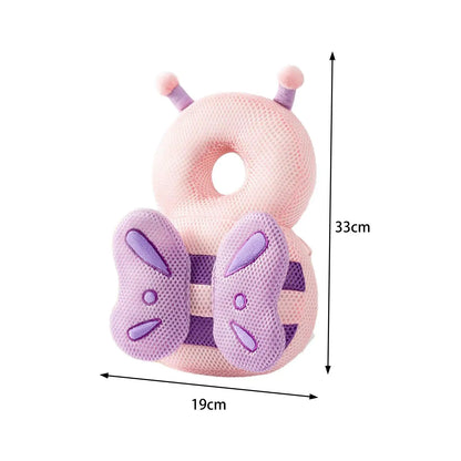 Baby Back Protection Animal Shape Headrest Backpack, Breathable Anti-Fall Head Protector for Crawling and Walking Children