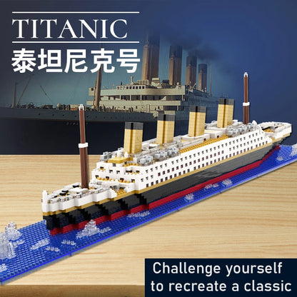 Small Particle Building Block Set – Titanic Cruise Ship Assembly Toy, Giant Puzzle Brick Model Kit, Desktop Birthday Gift for Kids