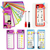 Digital Learning Flash Cards – 15 Cards for Addition, Subtraction, Multiplication, Division, Fractions, and Math Formulas with 2 Erasable Pens, Educational Toy for Kids