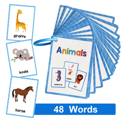 Montessori English Words Learning Flashcards – Early Educational Cards for Kids and Classroom Use