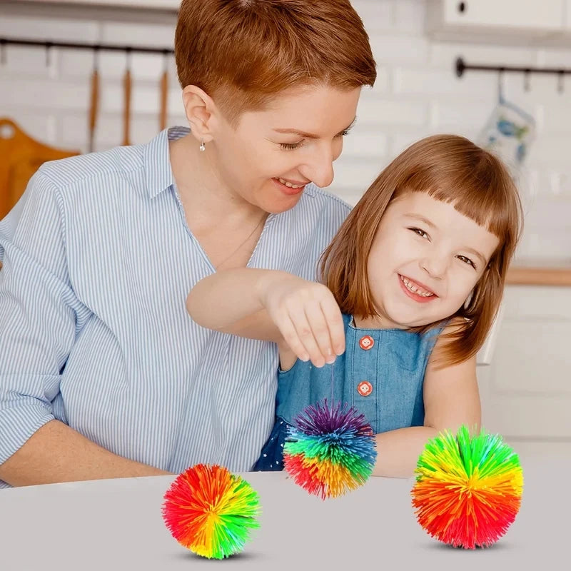Rainbow Stringy Balls – Sensory Fidget Toys for Kids, Bouncy Party Favors & Outdoor Fun Games