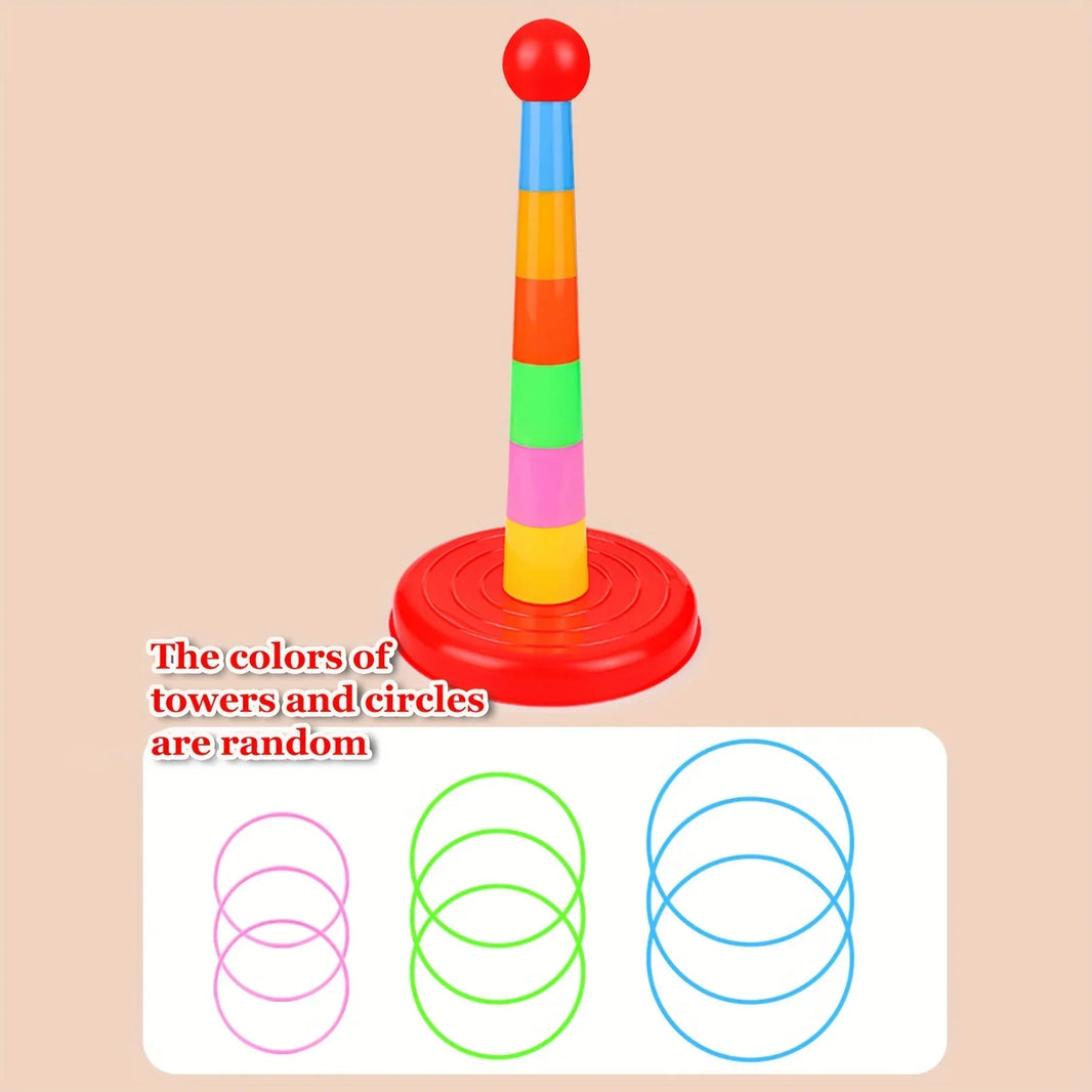 Kids Ring Toss Tower Game – Interactive Throwing Ring Toy for Ages 3+, Family Puzzle & Christmas Gift