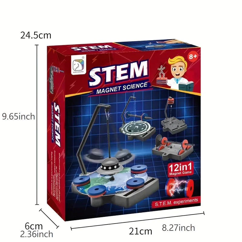 Physical Science Toys 12-in-1 Magnetic Magnet Set, Parent-Child Interactive Early Education Toy for Kids