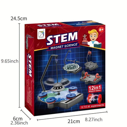 Physical Science Toys 12-in-1 Magnetic Magnet Set, Parent-Child Interactive Early Education Toy for Kids