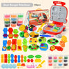 12-Color Creative Kids Clay Toy Set - Plasticine Tool Kit with Hamburger, Noodle, and Ice Cream Mold for Playhouse Fun