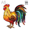 100-300 Piece Wooden Animal Jigsaw Puzzle - Wolf and Chicken Irregular Pieces 3D Brain Teaser for Adults & Kids Holiday Gift