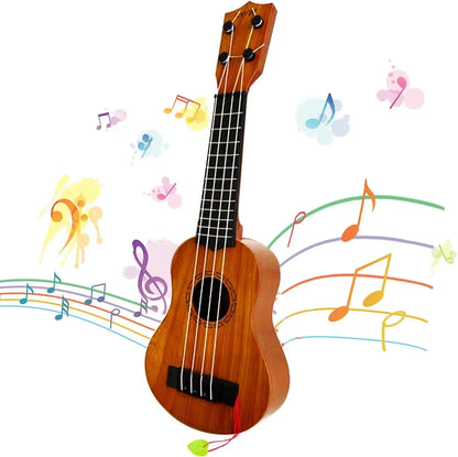 35cm Ukulele Guitar Toy for Kids - Elementary Musical Instrument with Paddles, Simulating Ukulele Music Toy