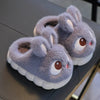 Cute Rabbit Kids Fluffy Indoor Slippers – Plush-Lined Warm Non-Slip Slippers for Boys & Girls, Sizes 24–36 (15–21 cm / 5.9–8.3 in)