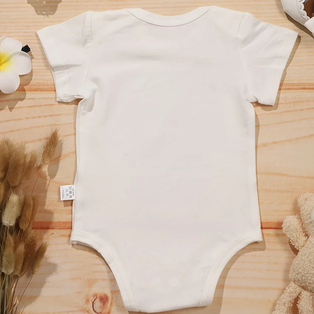 Funny Baby Onesies – Cute European Style Newborn Bodysuit, Summer Toddler Clothes for Boys & Girls, Short Sleeve Romper Gift