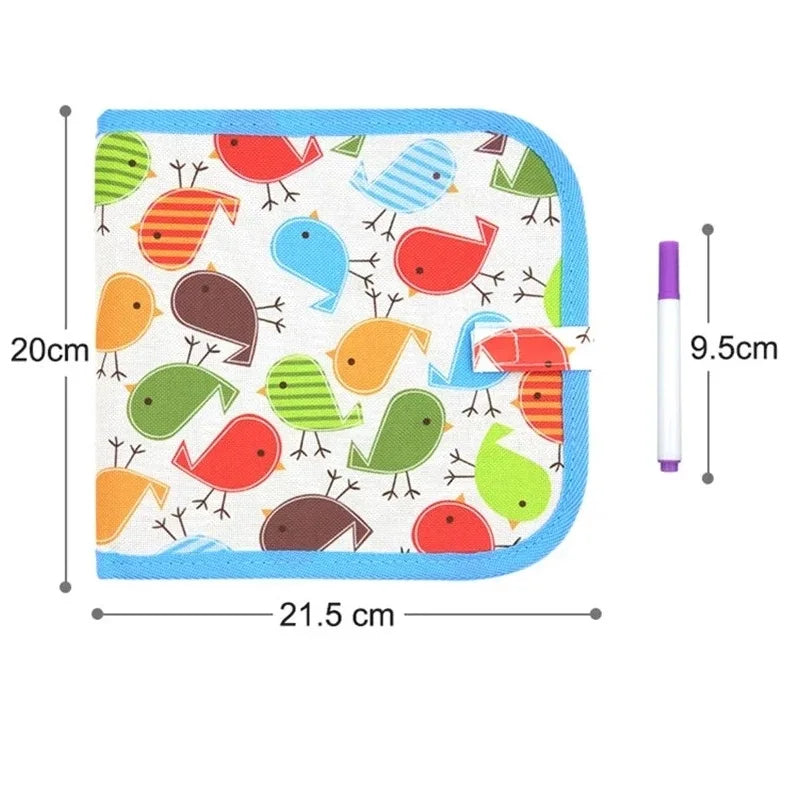 Children’s Magic Blackboard – Educational Drawing Toy with 6-Sided Erasable Boards, Water Wipe Surface, and 3 Chalk Pens Coloring Book for Kids